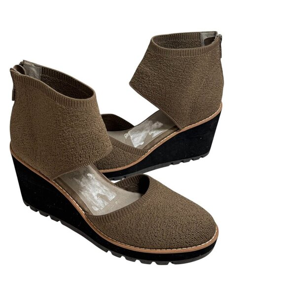 Eileen Fisher Alec Wedge Pump Sandals Knit Upper Size 9 NEW - Picture 2 of 6